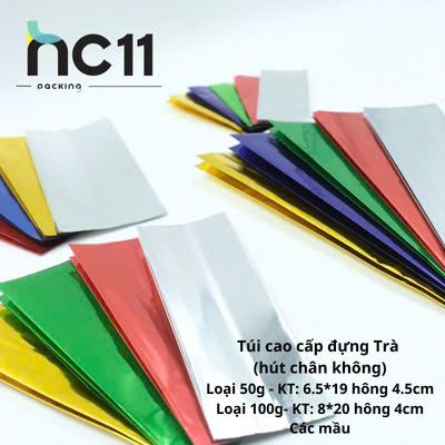 Túi đựng trà 50g-100g trơn các màu