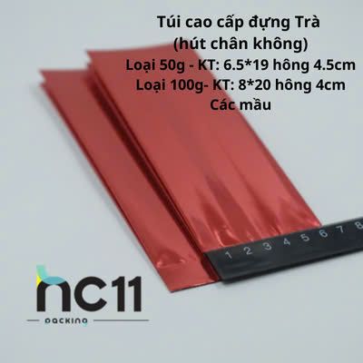 Túi đựng trà 50g-100g trơn các màu